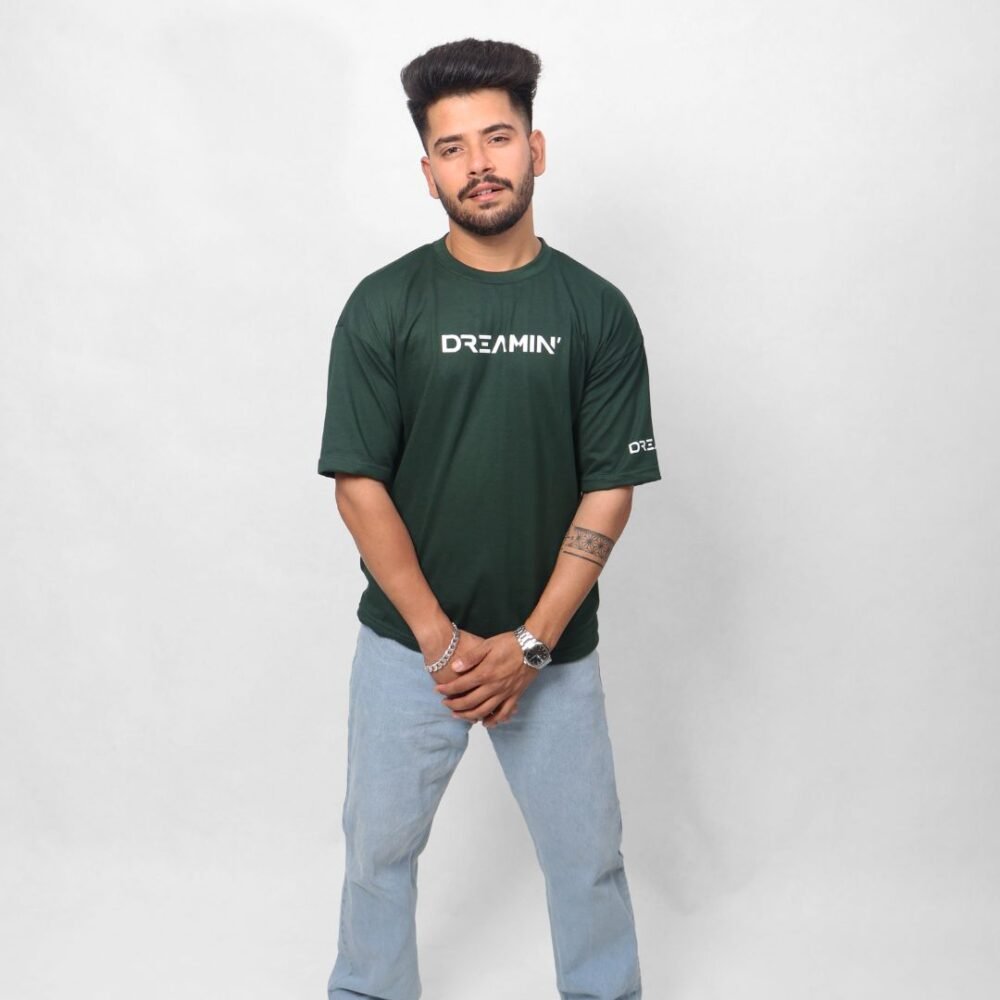 Bottle Green Oversized T-Shirt - Image 5