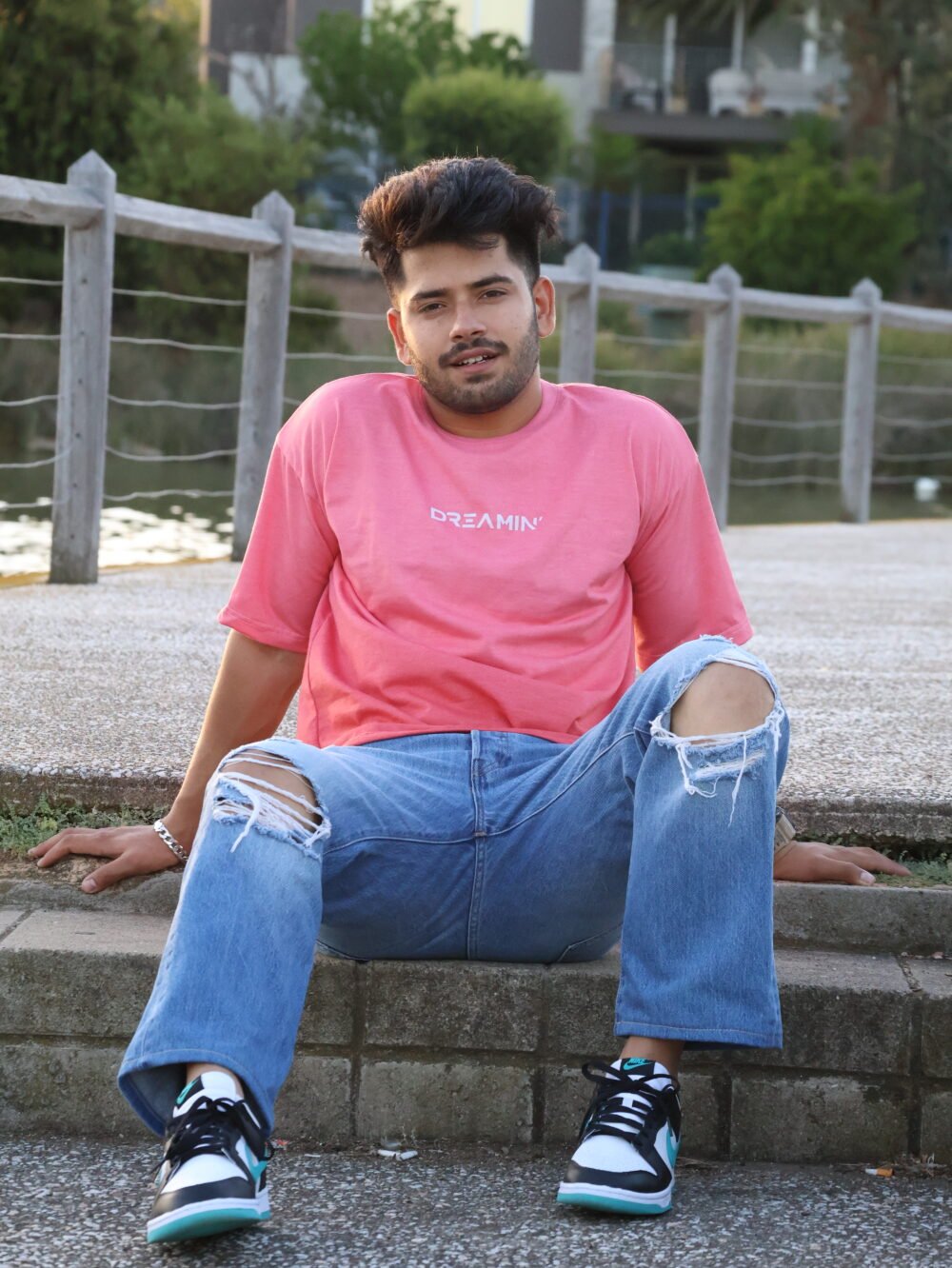 Double Dye Pink Oversized T-Shirt - Image 5